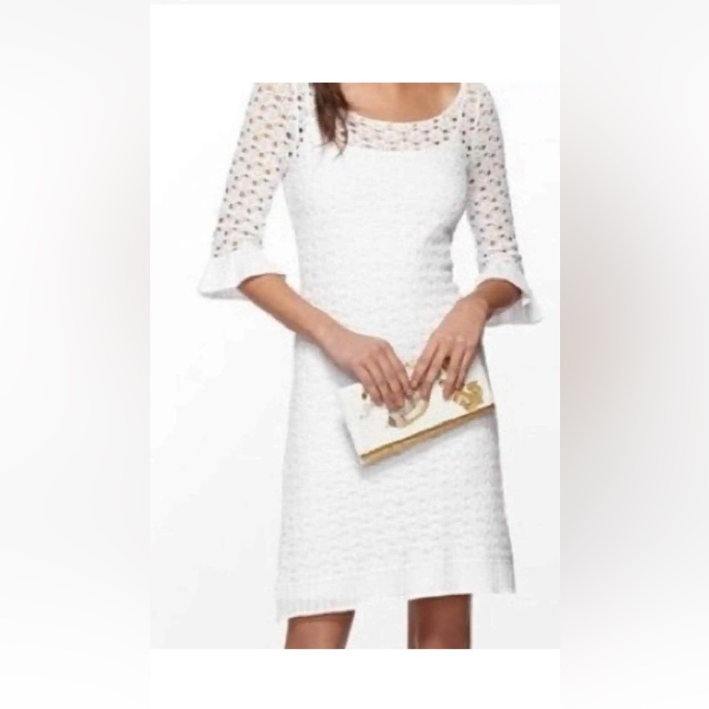 NWOT Lilly Pulitzer Shauna Crochet Tunic Dress In Resort White size Medium
